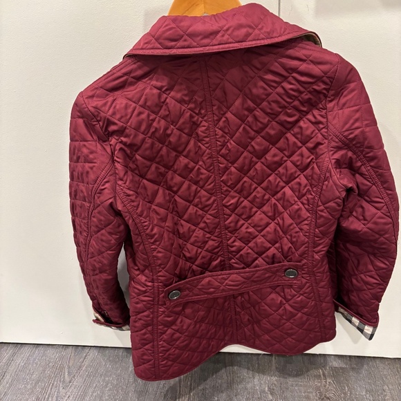 Burberry Brit Red Diamond Quilted Jacket w/Signature Plaid. Size: Small. - Picture 2 of 7